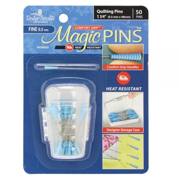 TAYLOR SEVILLE QUILTING PINS 0.5 x 48mm BLUE