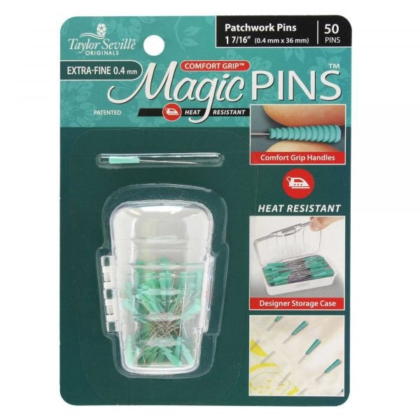TAYLOR SEVILLE PATCHWORK PINS EXTRA FINE 0.4 X 36mm GREEN