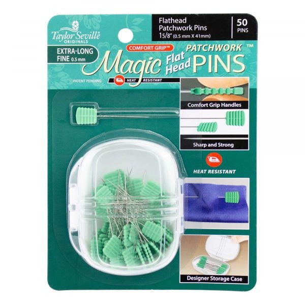 PINS TAYLOR SEVILLE PATCHWORK 0.5 x 41m FLAT HEAD GREEN