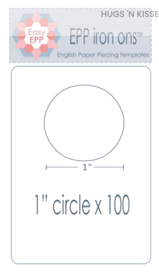 HUGS N KISSES EPP IRON ON CIRCLE 1"