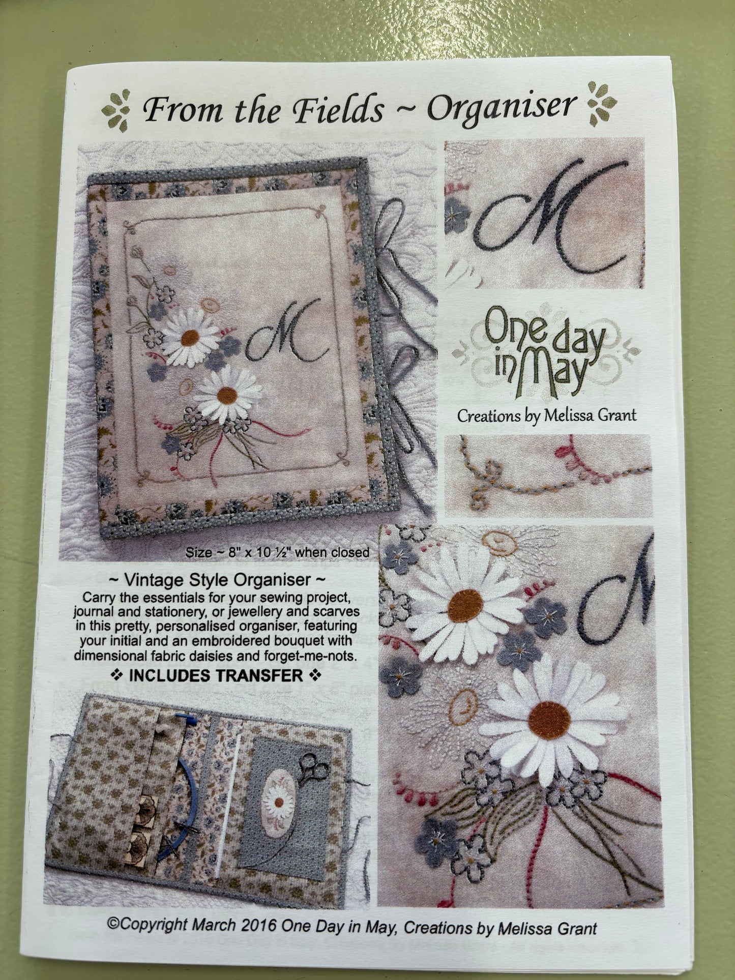 ONE DAY IN MAY FROM THE FIELDS ORGANISER KIT