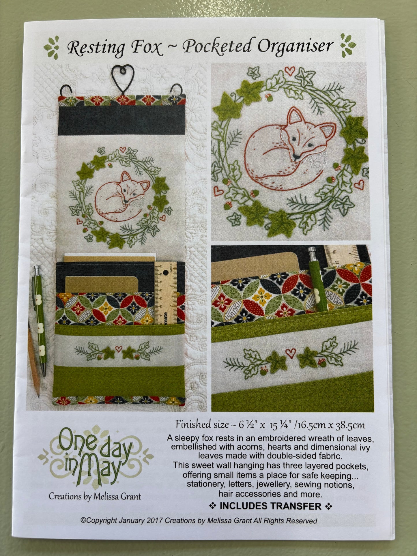 ONE DAY IN MAY RESTING FOX POCKETED ORGANISER