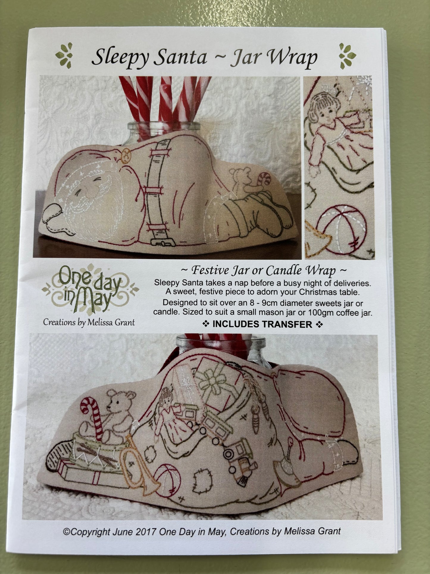 ONE DAY IN MAY SLEEPY SANTA JAR WRAP