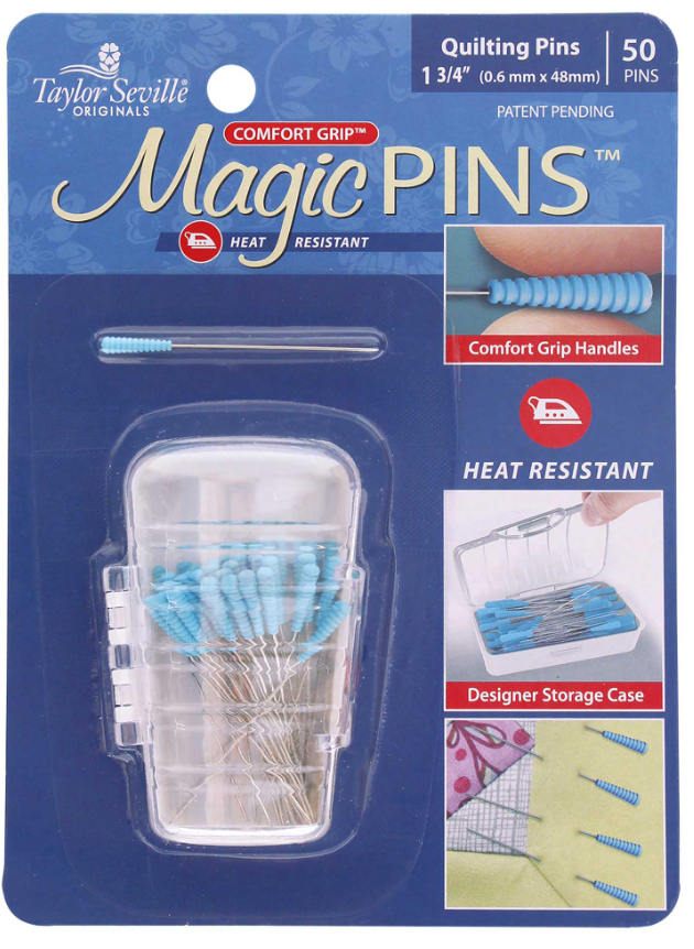 TAYLOR SEVILLE MAGIC QUILTING PINS 0.6 x 48mm BLUE