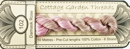 COTTAGE GARDEN THREADS DAMASK ROSE 102
