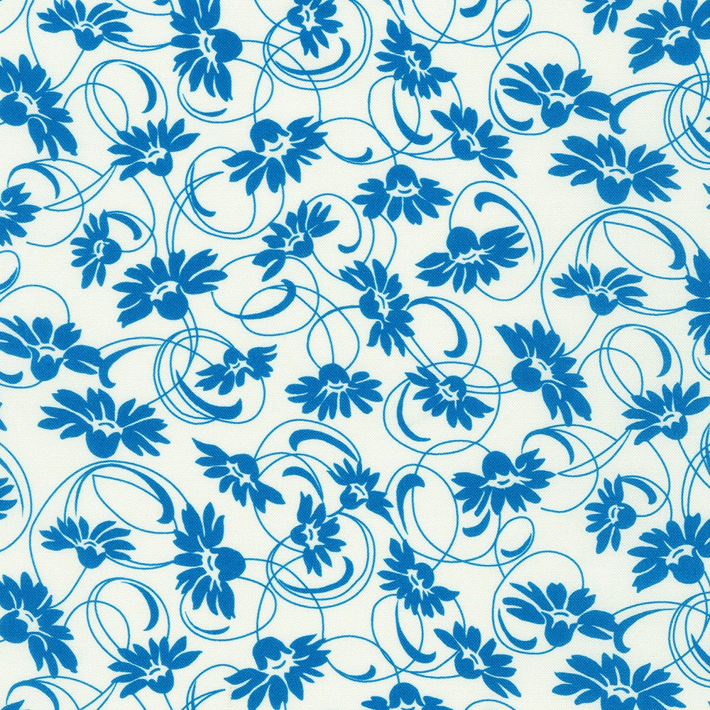 ROBERT KAUFMAN DAISY'S BLUEWORK BLUE