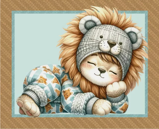BED BUDS COT PANEL LION