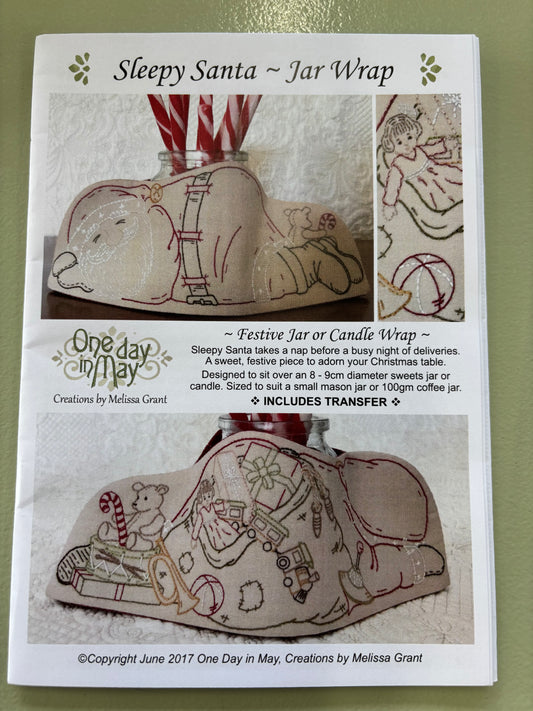 ONE DAY IN MAY SLEEPY SANTA JAR WRAP