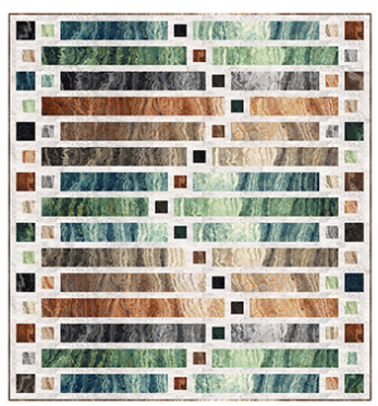 STAGGERED STRIPS PATTERN - STONEHENGE GRADATIONS OMBRE - PINE TREE COUNTY QUILTS